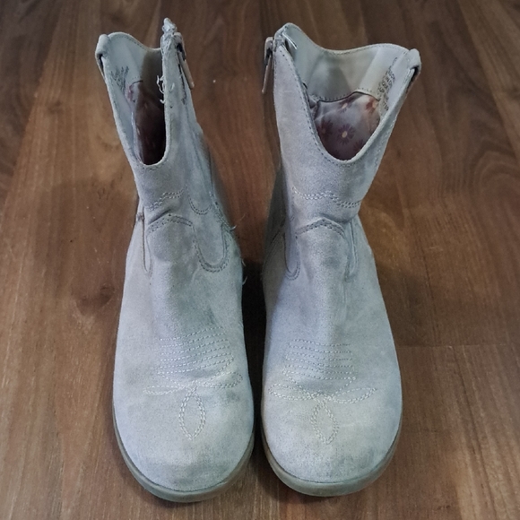 Kids' Beige Pink Suede Cowboy Boots. Western Cowgirl - Picture 2 of 9